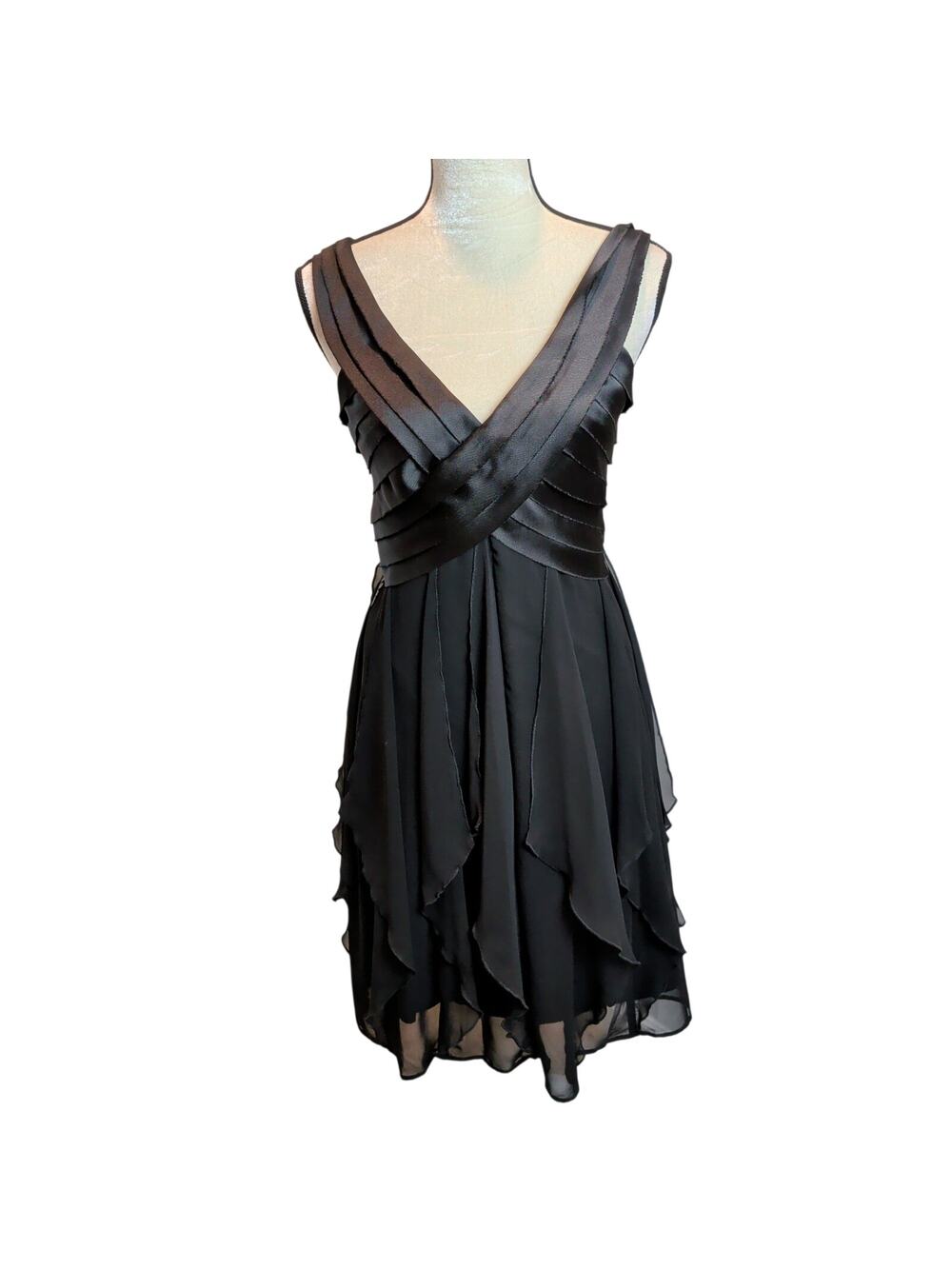 Connected Sz 6 Y2K Black Fairy Babydoll Whimsygoth Chiffon Flowy Dress Prom